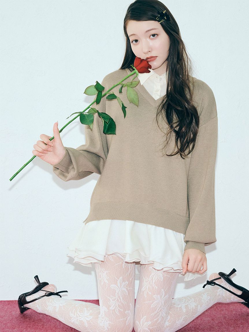 シャツドッキングフリルミニワンピース(マキシ・ロングワンピース