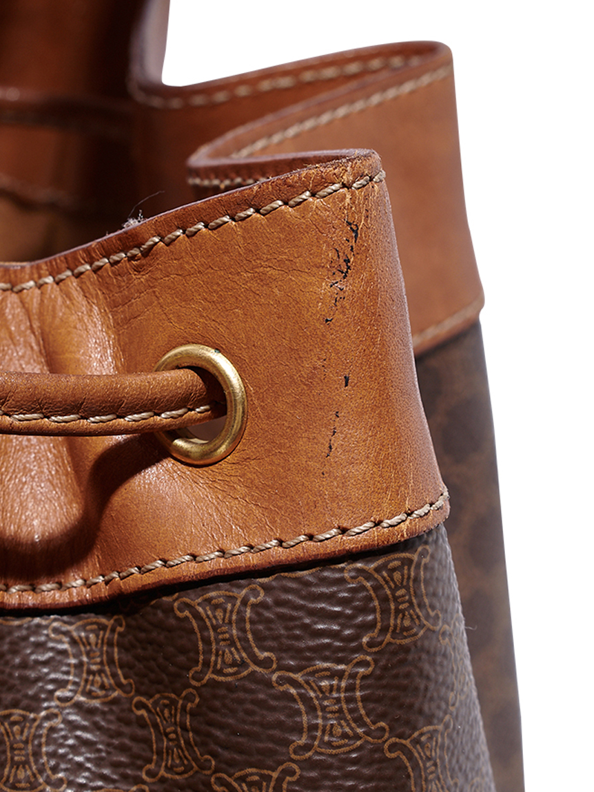 CELINE マカダムモノグラム巾着ショルダー(ヴィンテージバッグ