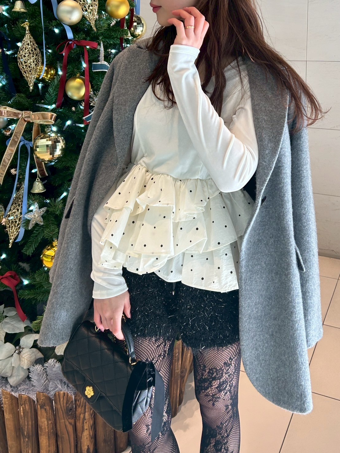 ベロアペプラムフリルトップス(Tシャツ・カットソー)｜トップス｜LILY