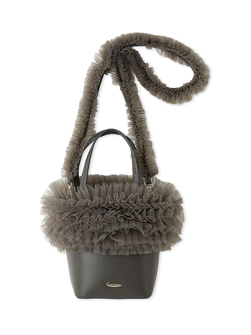 オフィシャル・MASHアプリ限定カラー】チュール切り替え3wayトート