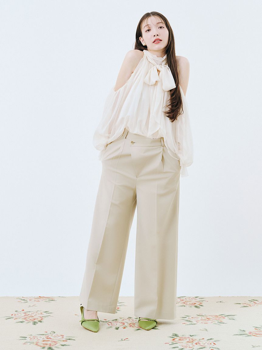 WEB限定カラー】ドレープボウタイシフォンブラウス(シャツ・ブラウス