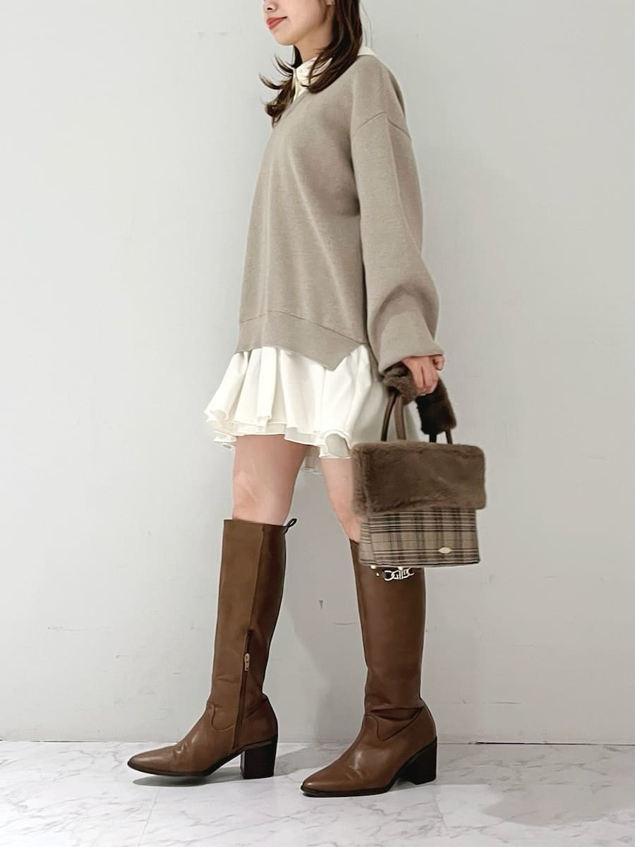 シャツドッキングフリルミニワンピース(マキシ・ロングワンピース