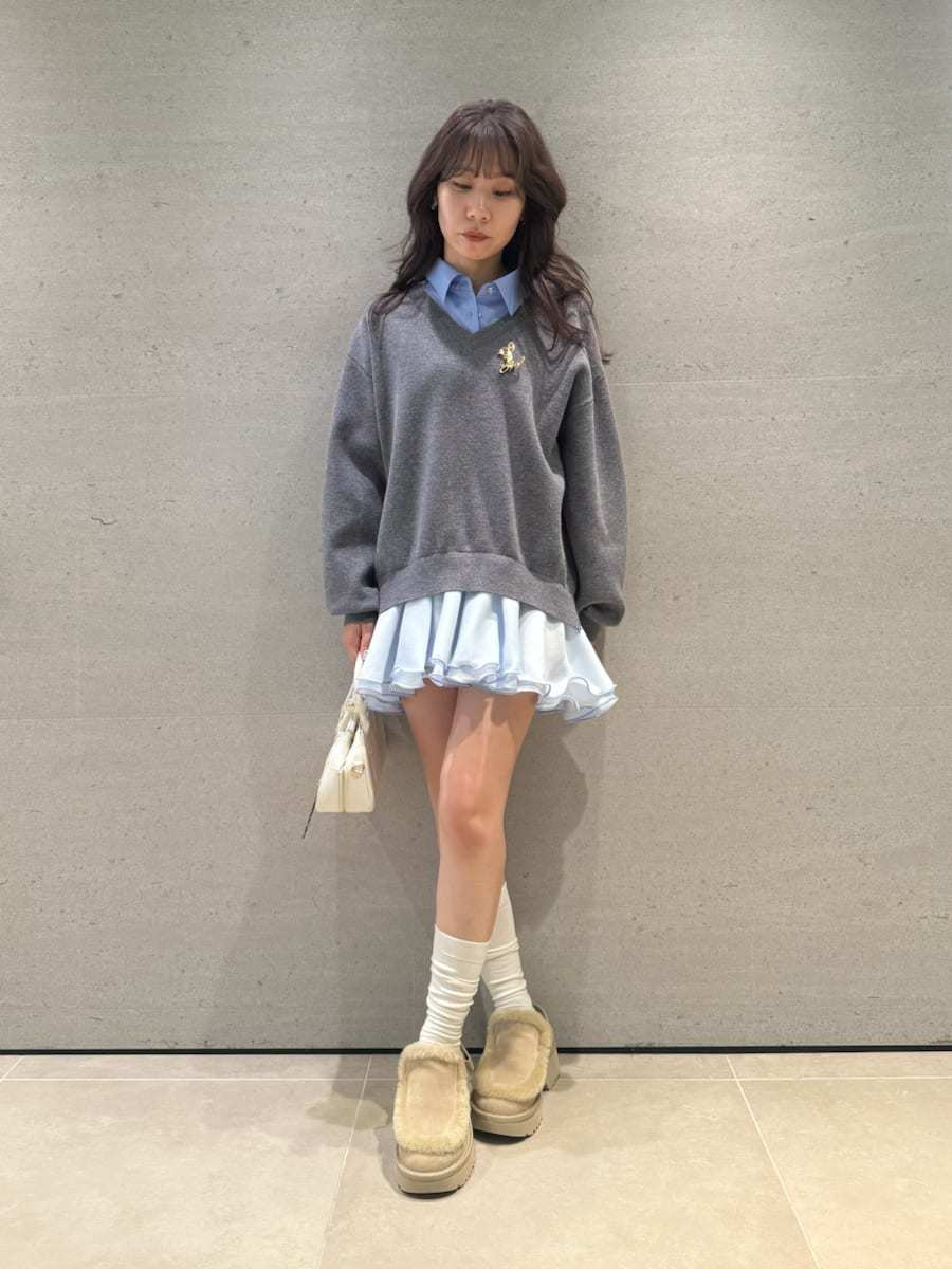 シャツドッキングフリルミニワンピース(マキシ・ロングワンピース