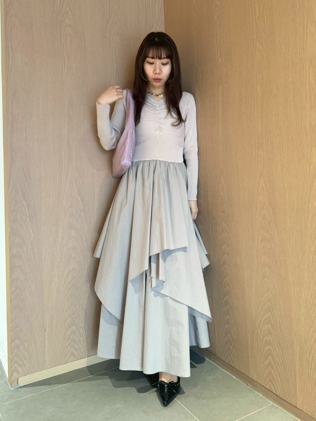 ニットドッキングワンピース(マキシ・ロングワンピース)｜ワンピース