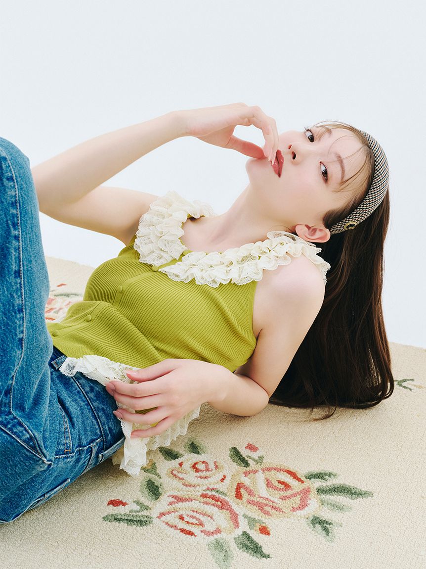 2wayレースフリルニットトップス(ニット)｜トップス｜LILY BROWN