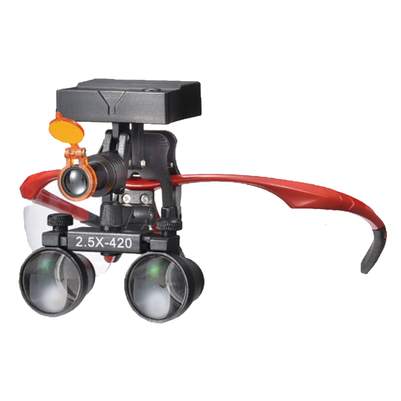 ビギナールーペ+ワイヤレスLEDライトセット レッド 2.5倍(2倍相当)の