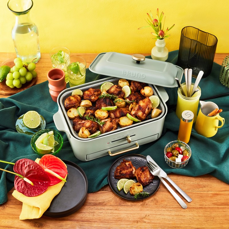 ≪BRUNO≫コンパクトグリルホットプレート（グリーン）BOE109-GR｜郵便