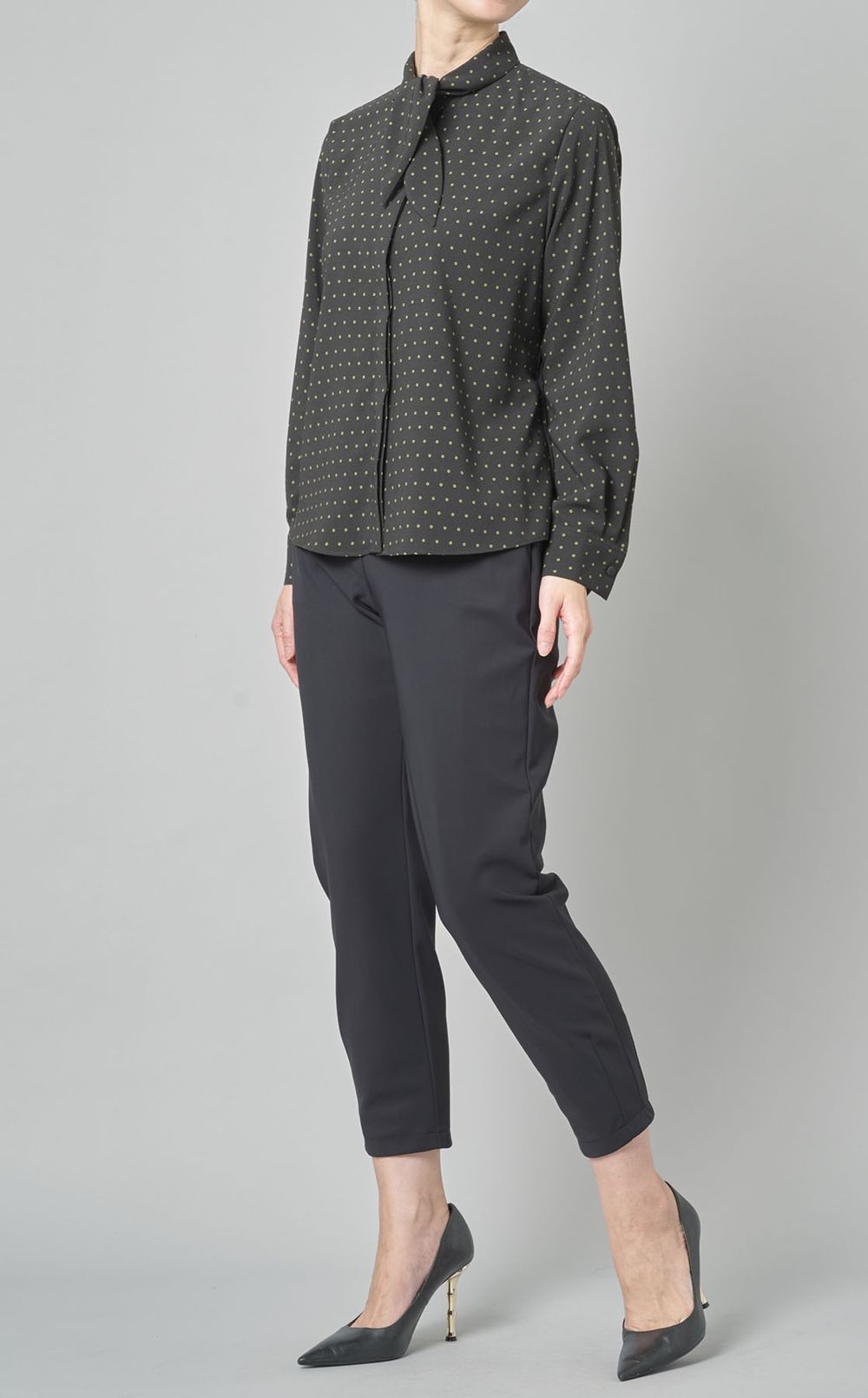 Theory luxe｜ドットプリントボウタイブラウス