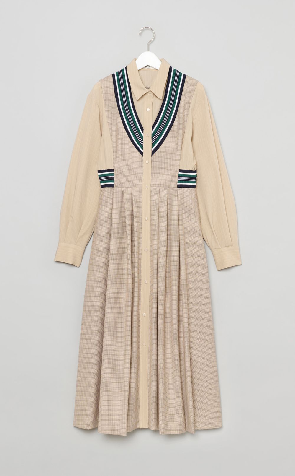 FURFUR｜リブコンビシャツワンピース