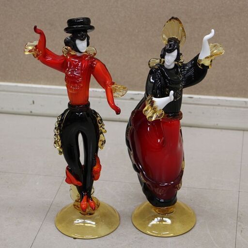 ベネチアンガラス人形Murano（ムラーノ）2体セット ベネチアンガラス