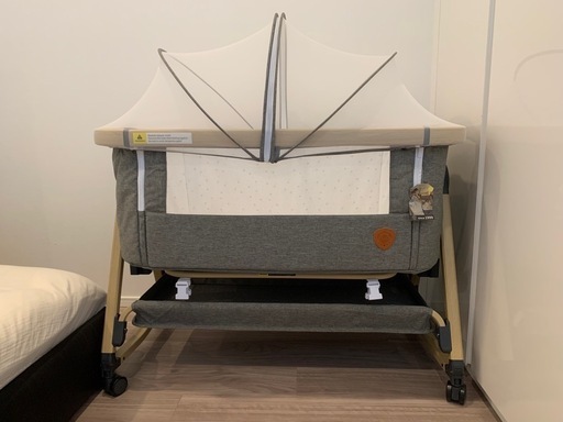 美品】playkids Maydolly HZDMJ ベビーベッド グレー ベビーベッド