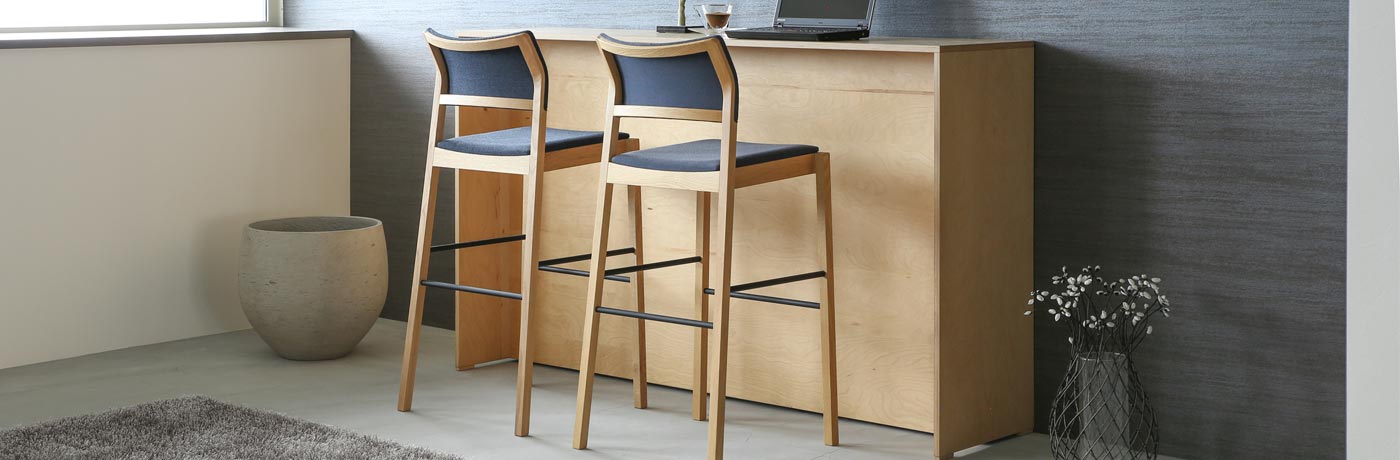 無垢カウンターチェア | 旭川・飛騨・府中などが作る国産家具 | MUKU工房