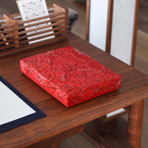 村上木彫堆朱 藤井漆工 硯箱 伝統工芸品 木製 小物入れ | MUKU工房