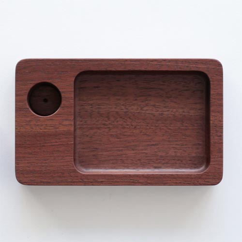 旭川クラフト 工房かわせみ 小物トレー ミニモモンガ付き 国産クラフト