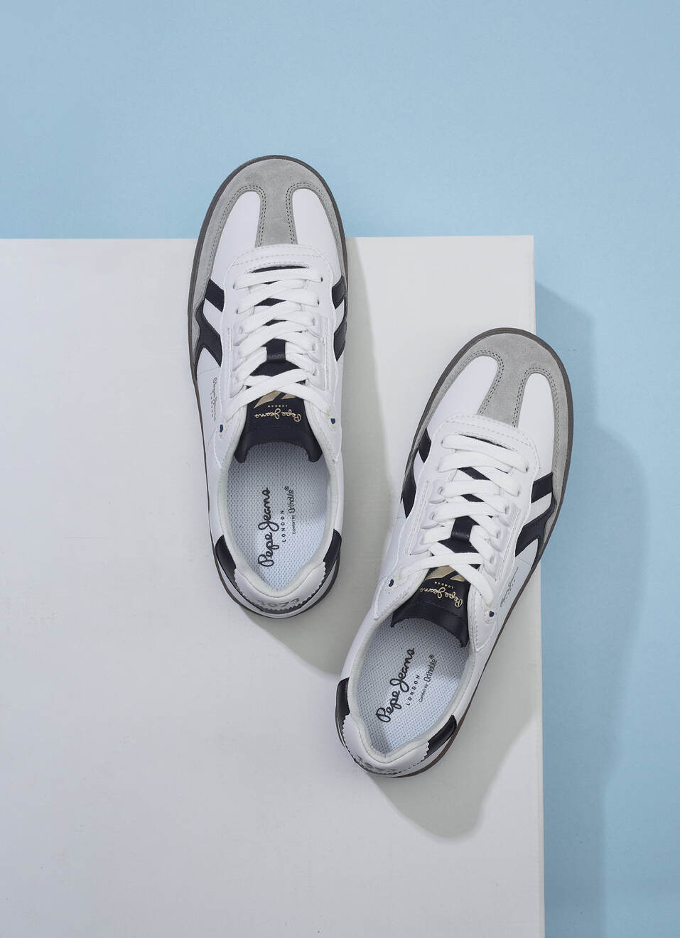 Men White Premium Suede & Recycled Leather Sneakers With Ortholite