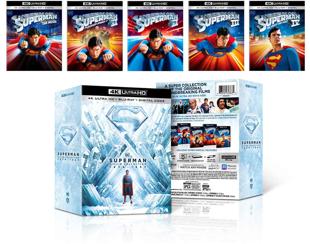 UPDATED》C・リーヴ4作品が4K化『スーパーマン I-IV 5フィルム