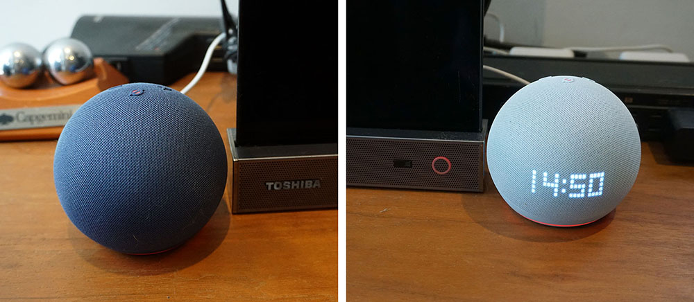 アマゾン「Echo Dot with clock」「Echo Dot」の第5世代機は、音質に
