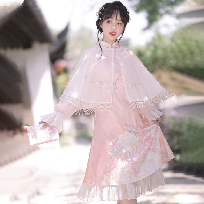 中華ロリータ 夢かわキャンディスリーブチャイナフリルワンピース