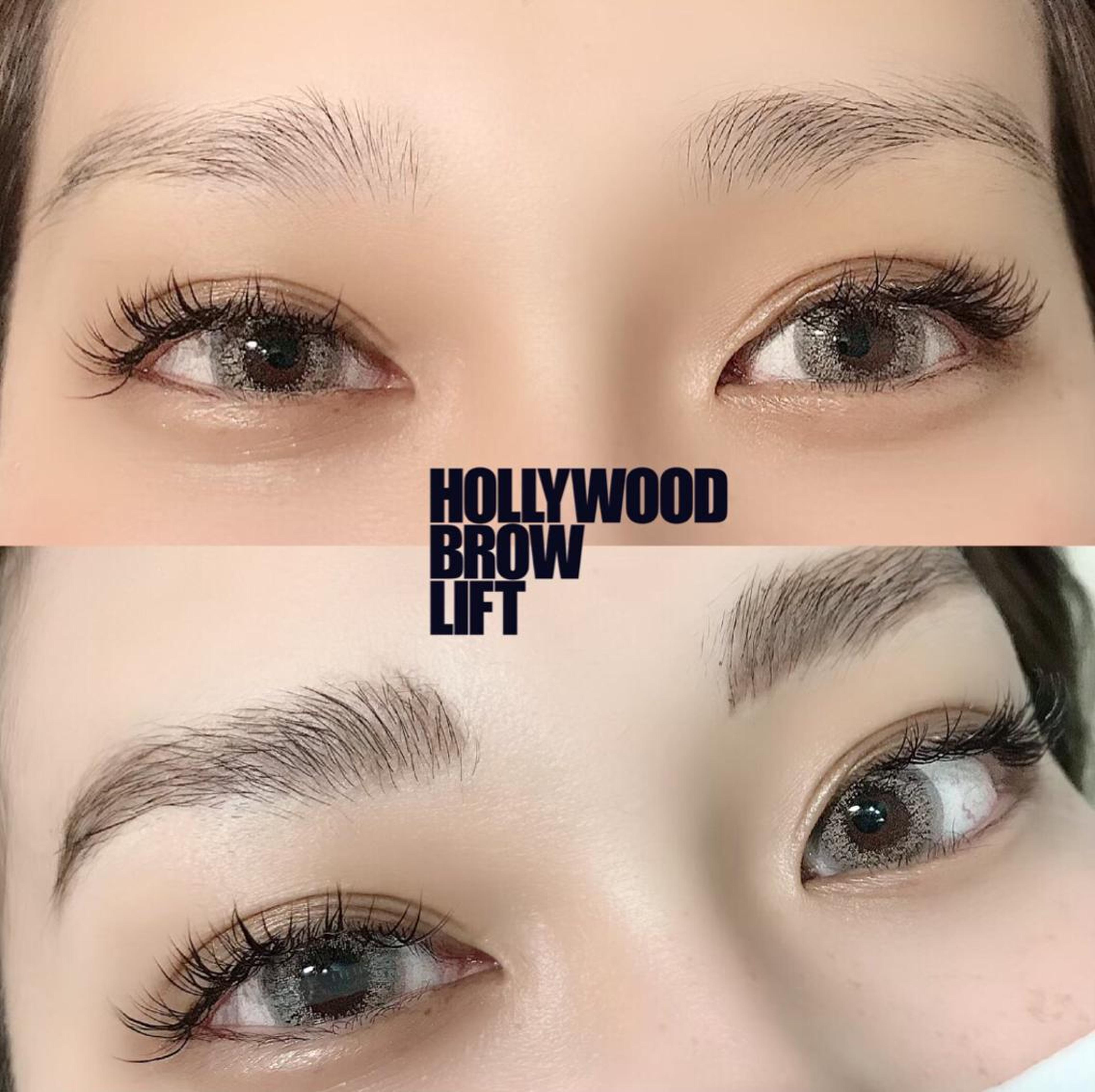 ビフォーアフター 最後メイク仕上げありの方 ハリウッドブロウリフト