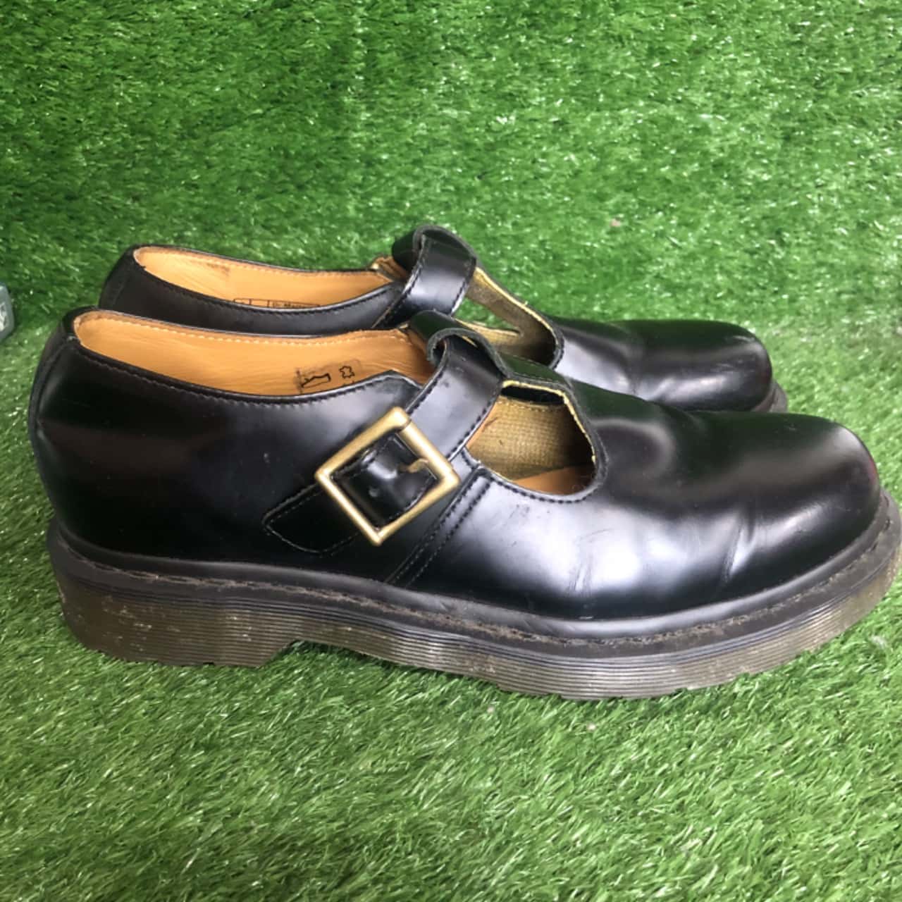 Dr Martens Polley Black T-Bar Shoes Size 9 (s)