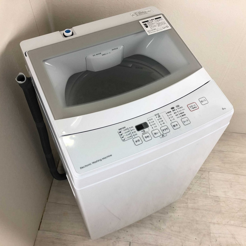 全自動洗濯機 風乾燥機能 ニトリ 6.0kg 2019年〜2020年製 ガラストップ