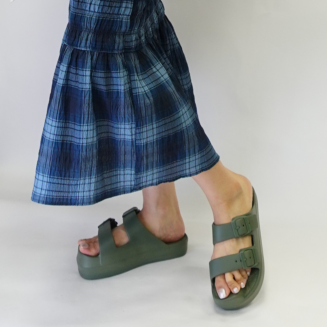 イージーサンダル ラップ カーキ | Racbaki