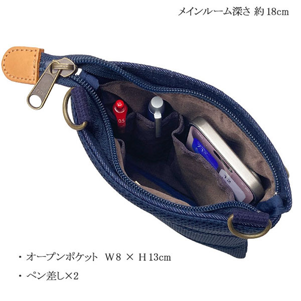 鞄の國 井原デニム ミニショルダー 1個