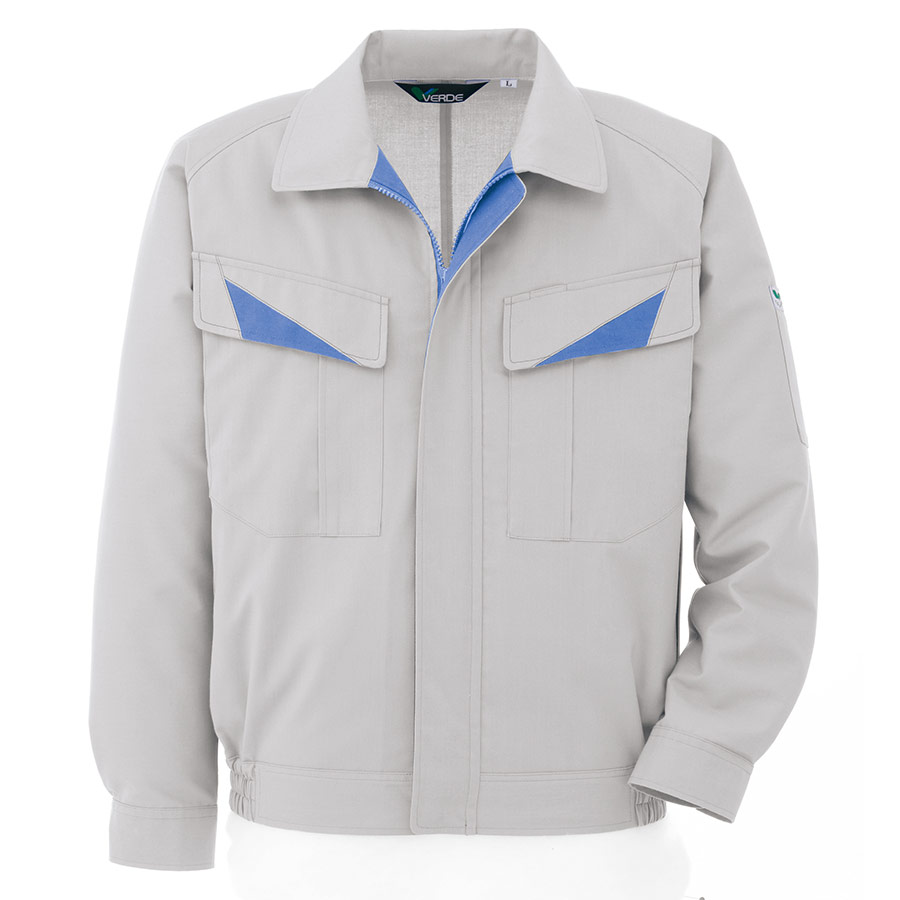 男女ペア長袖ブルゾン GS2621 上 シルバーグレー | 【ミドリ安全