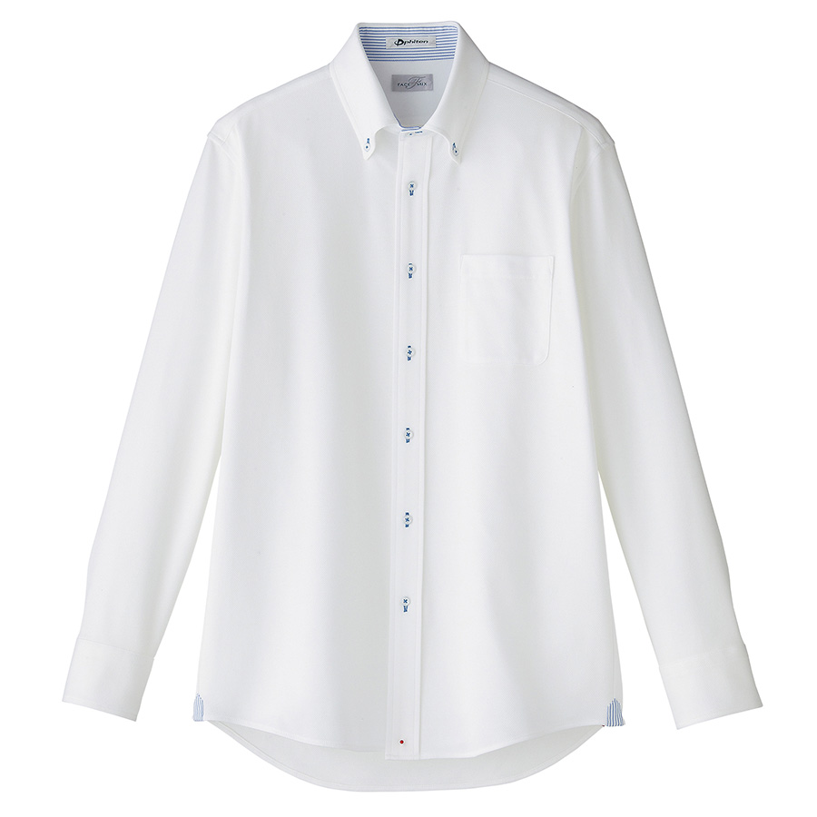 メンズ 吸水速乾 ニット 長袖シャツ FB5026M－7 台衿裏