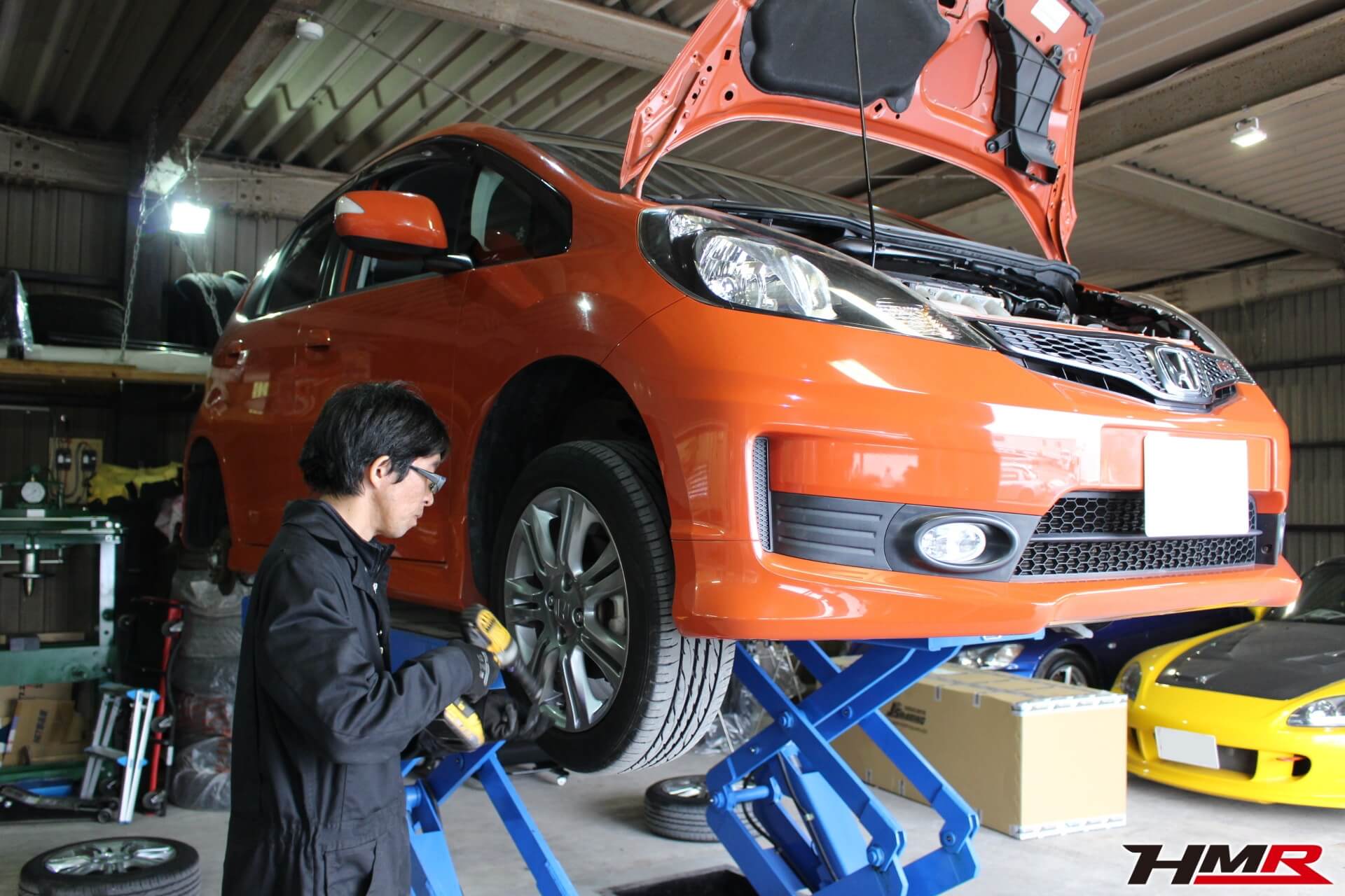 ホンダ フィットRS(GE8)後期型 SPIRIT車高調取り付け_