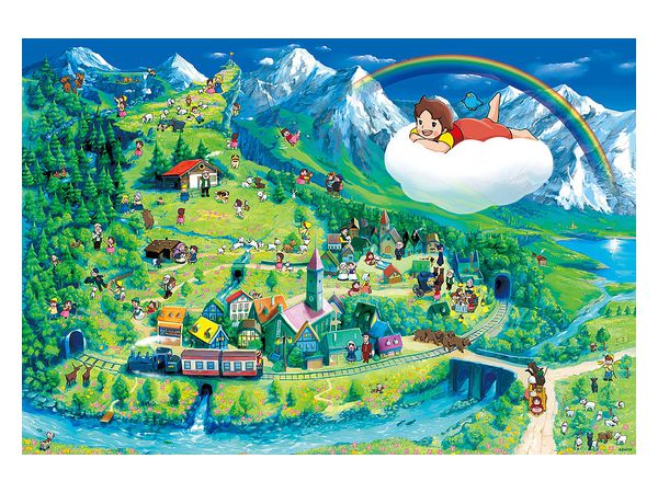 ジグソーパズル: アルプスの少女ハイジ 名場面マップ 1000ピース 72cm