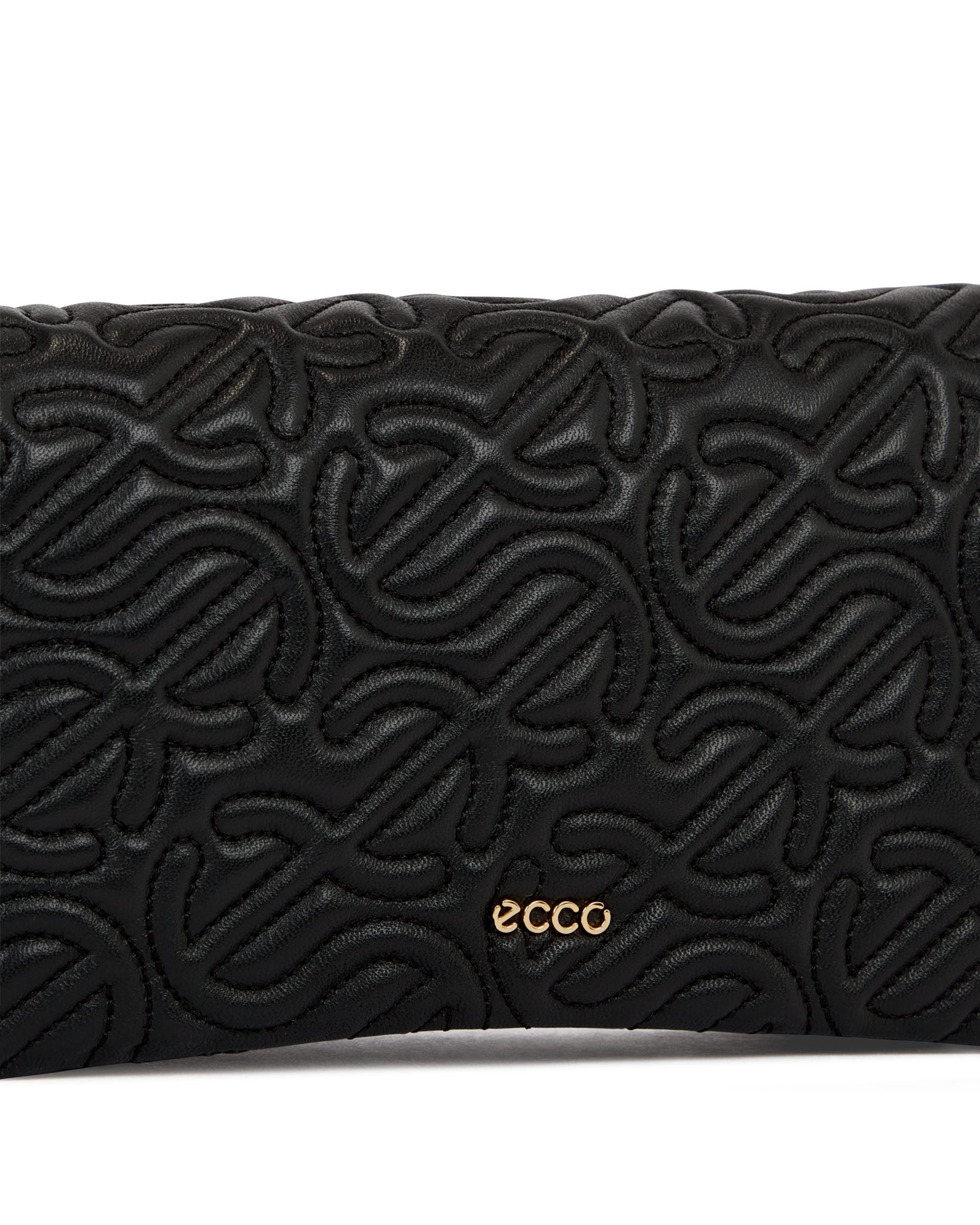 ECCO PINCH BAG S QUILTED WAVE レザークロスボディバッグ | ブラック