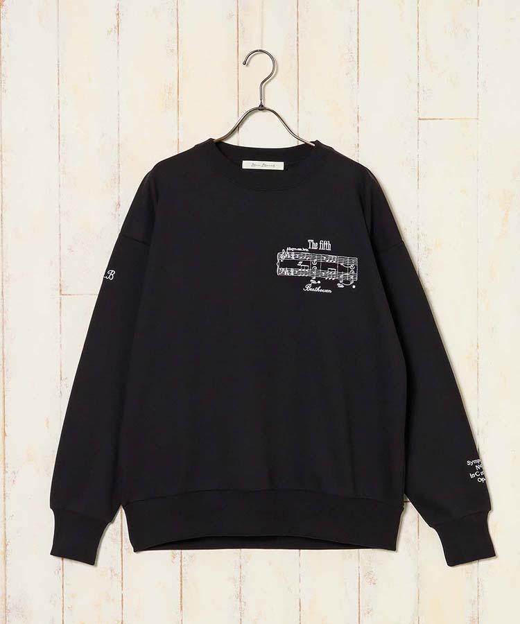 ベートーヴェン楽譜刺繍スウェット | Bleu Bleuet（ブルーブルーエ