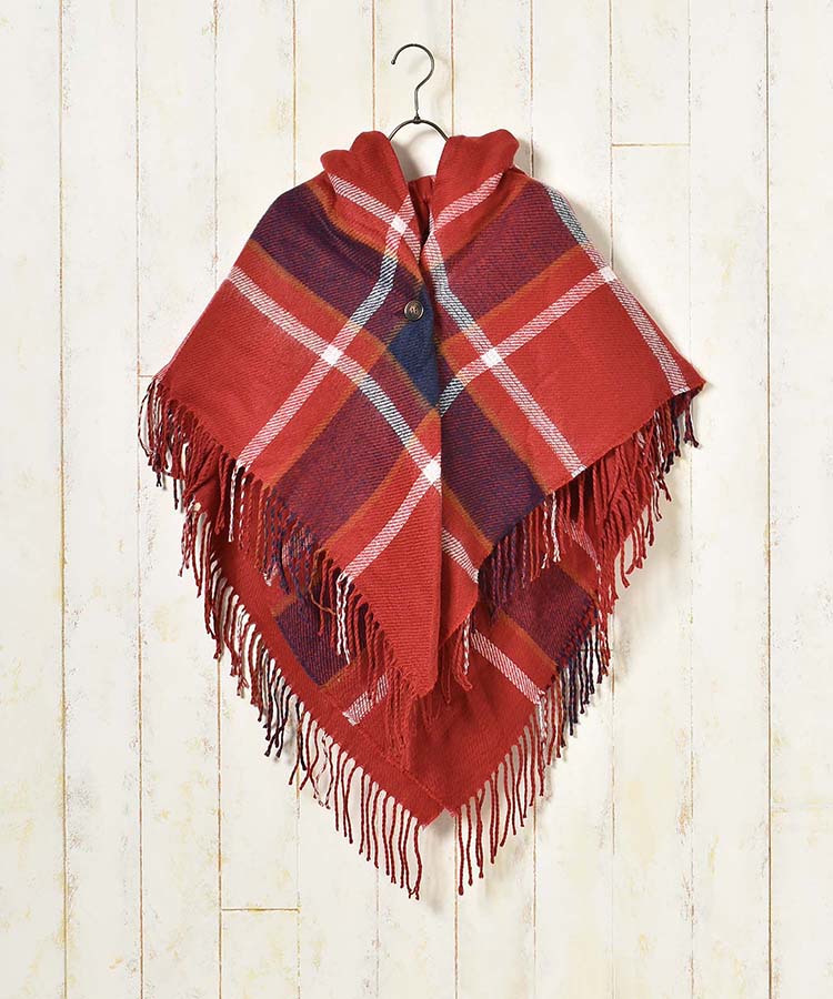 チェックギャザーポンチョ | Bleu Bleuet（ブルーブルーエ）公式通販