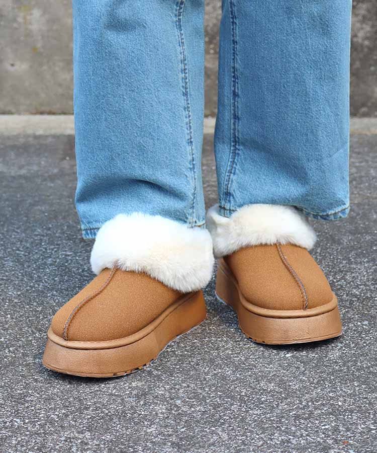 厚底ムートンブーツ ブーツ 靴 シューズ ファッション雑貨 レディース