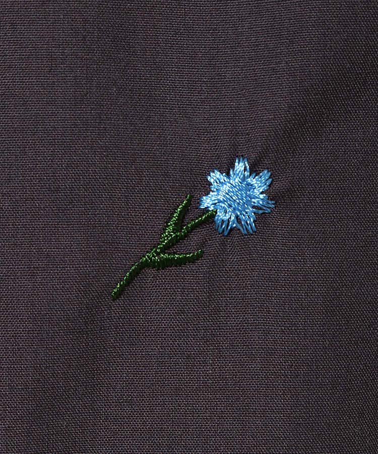 フラワー刺繍ブラウス 花 flower フラワー シャツ ブラウス 長袖 長袖