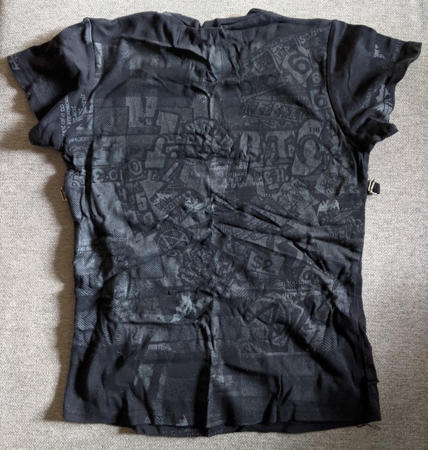 h.Naoto h.Anarchy Black Short-Sleeve Tshirt - Tops - Kei Market