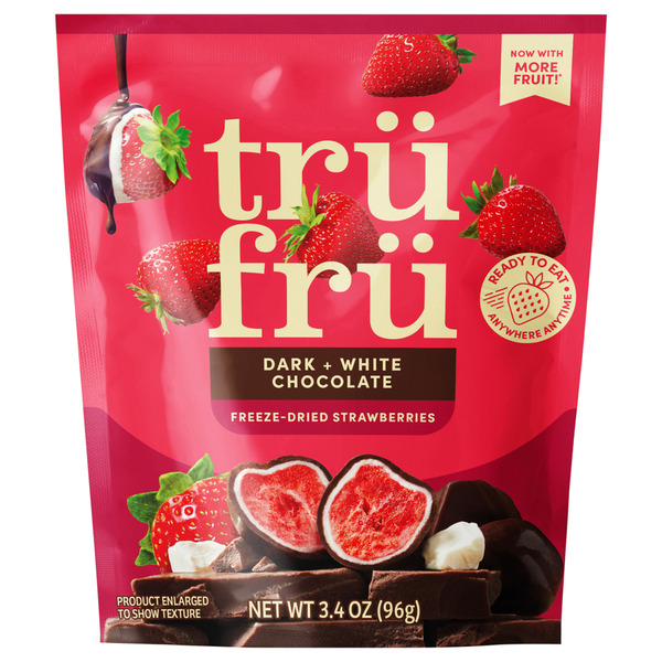 Tru Fru Freeze Dried Strawberries in Dark & White Chocolate Same
