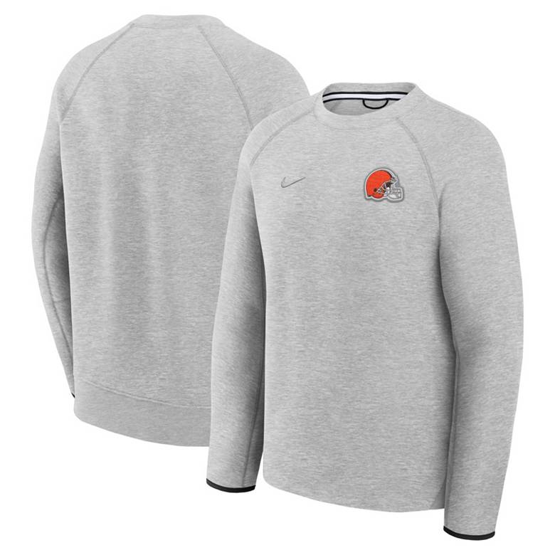 Nike Men's Cleveland Browns Dark Grey Heather Tech Fleece Crewneck
