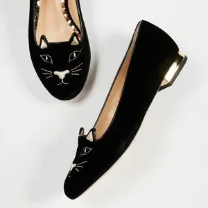 Charlotte Olympia | Shoes | Charlotte Olympia Black Kitty Flats
