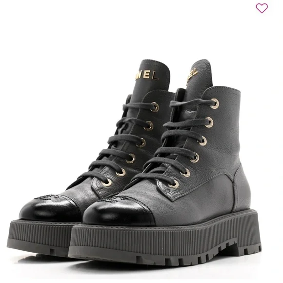 CHANEL | Shoes | Chanel Black Boots With Glossy Toe Cap | Poshmark