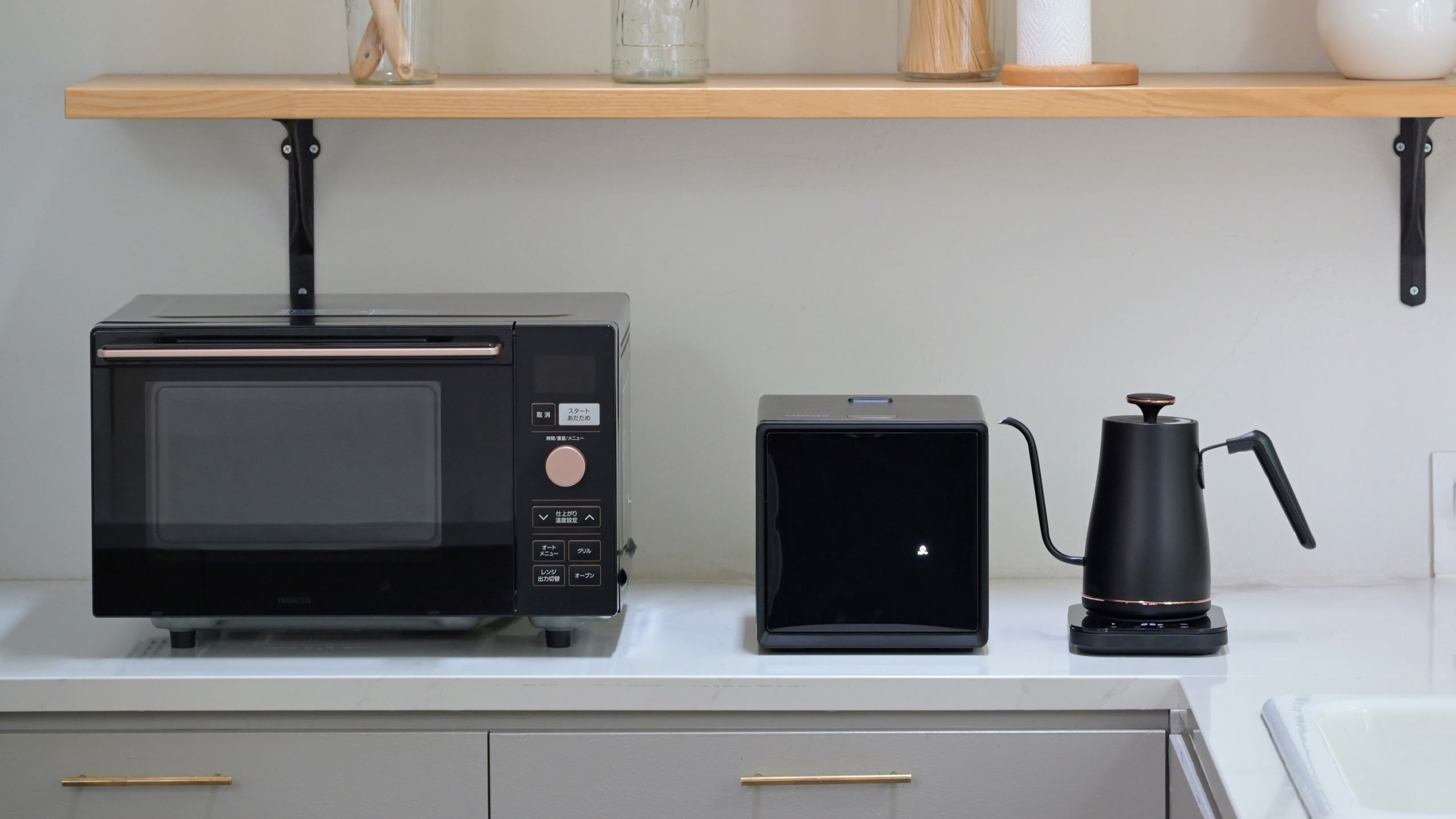 YAMAZEN 4合炊飯器 黒ブラック カッコいい サラダチキン