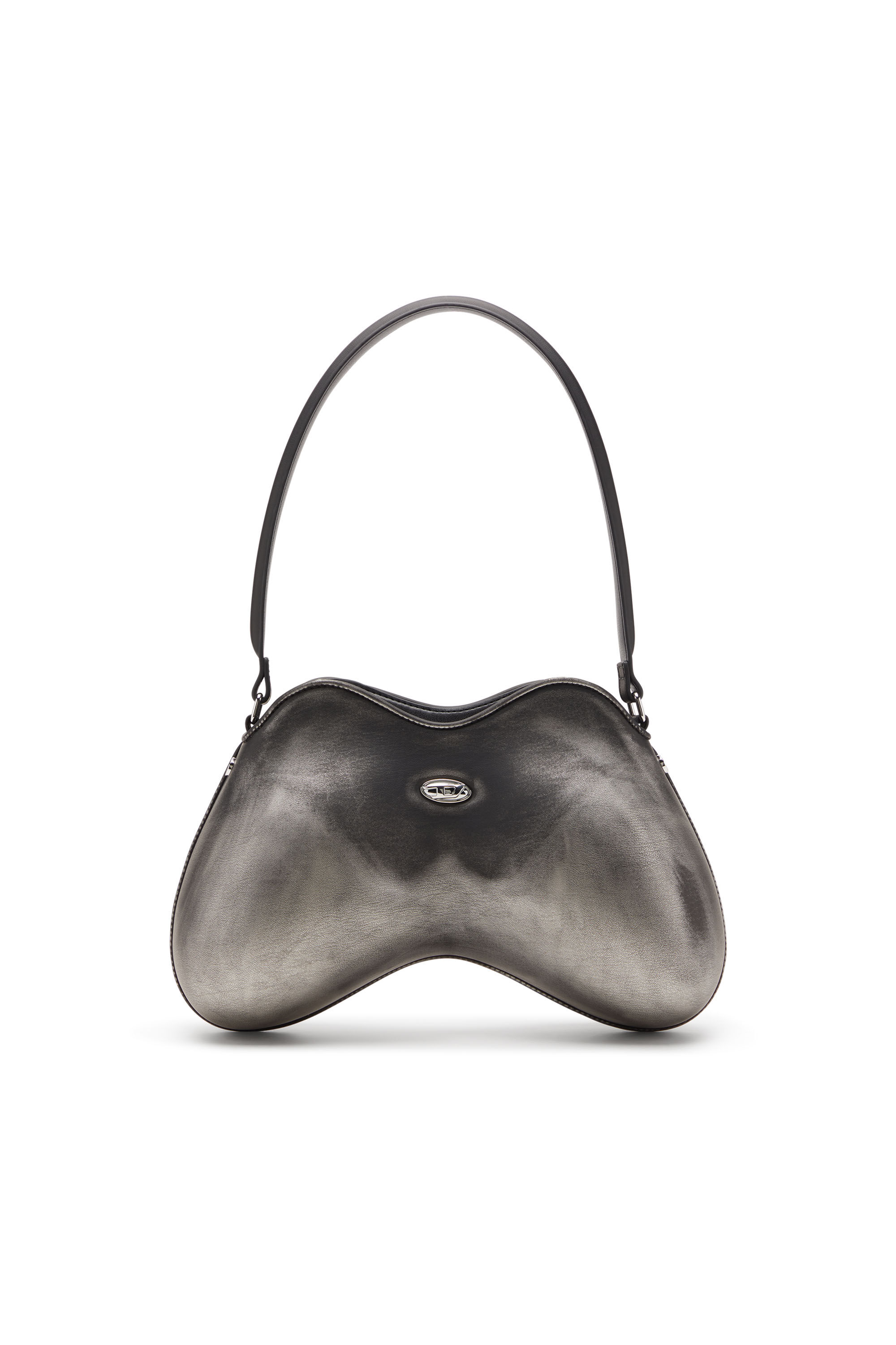 Women's Double-D-Rigid shoulder bag in brushed PU | Black | Diesel