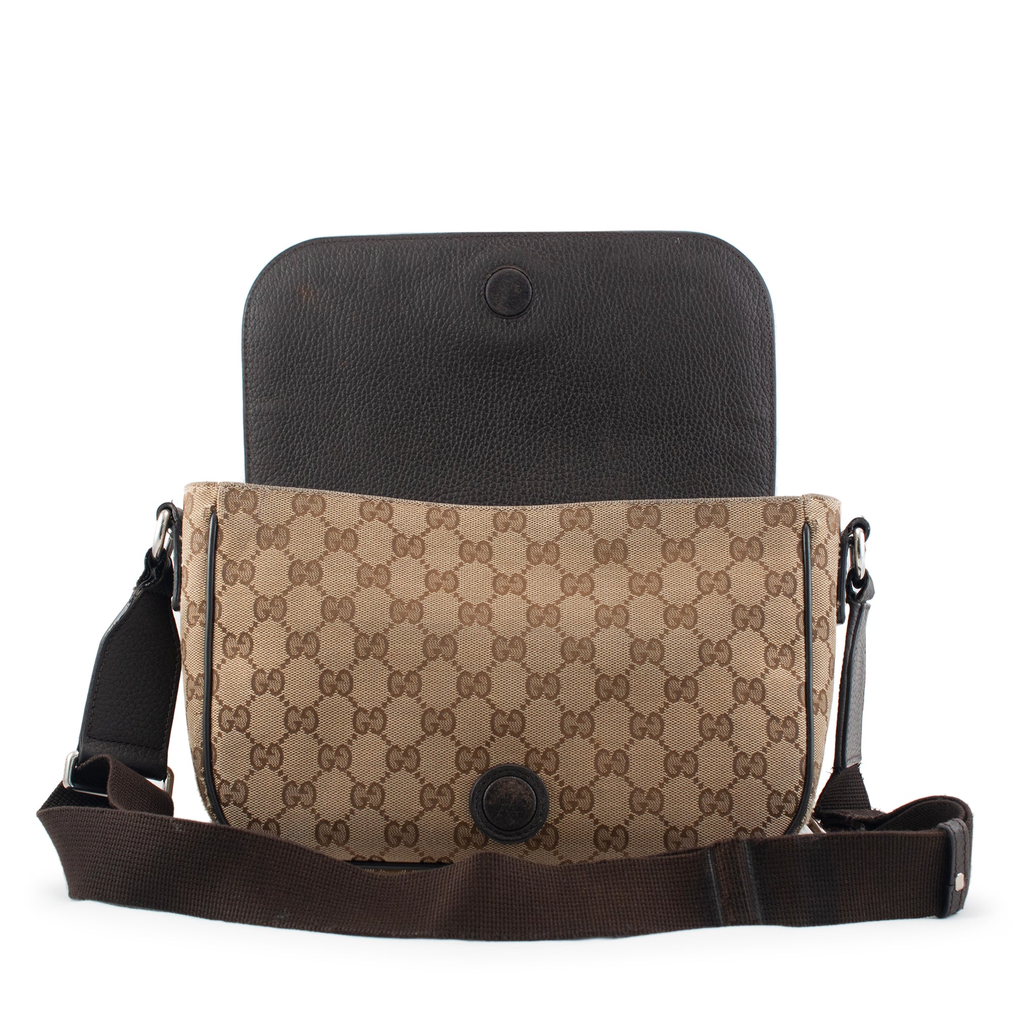 Gucci Monogram GG Canvas 807401990 Brown & Beige Flap Cross Body Messe