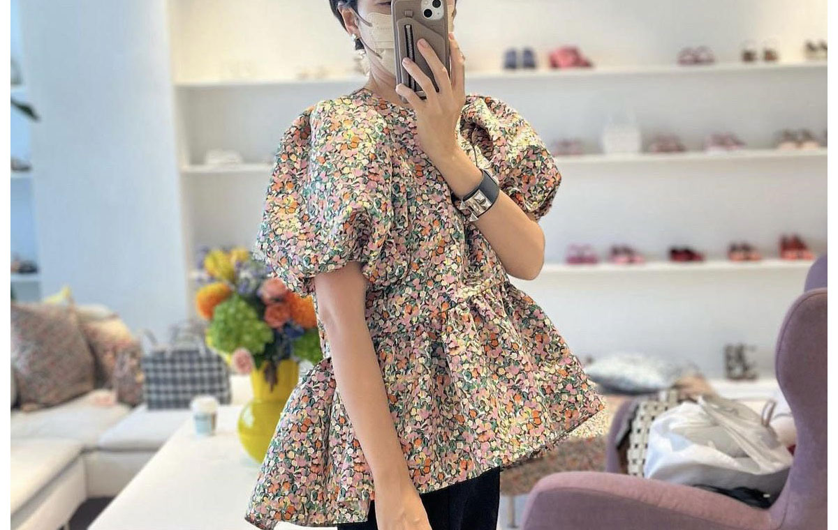 ツルバイマリコオイカワ ブラウス ペプラム ツイード Gala 36 ツルバイ