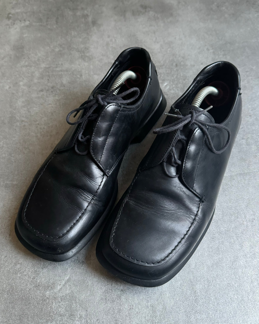 FW1999 Prada Black Leather Derby Square Toe Shoes – Dolce Vita Hub