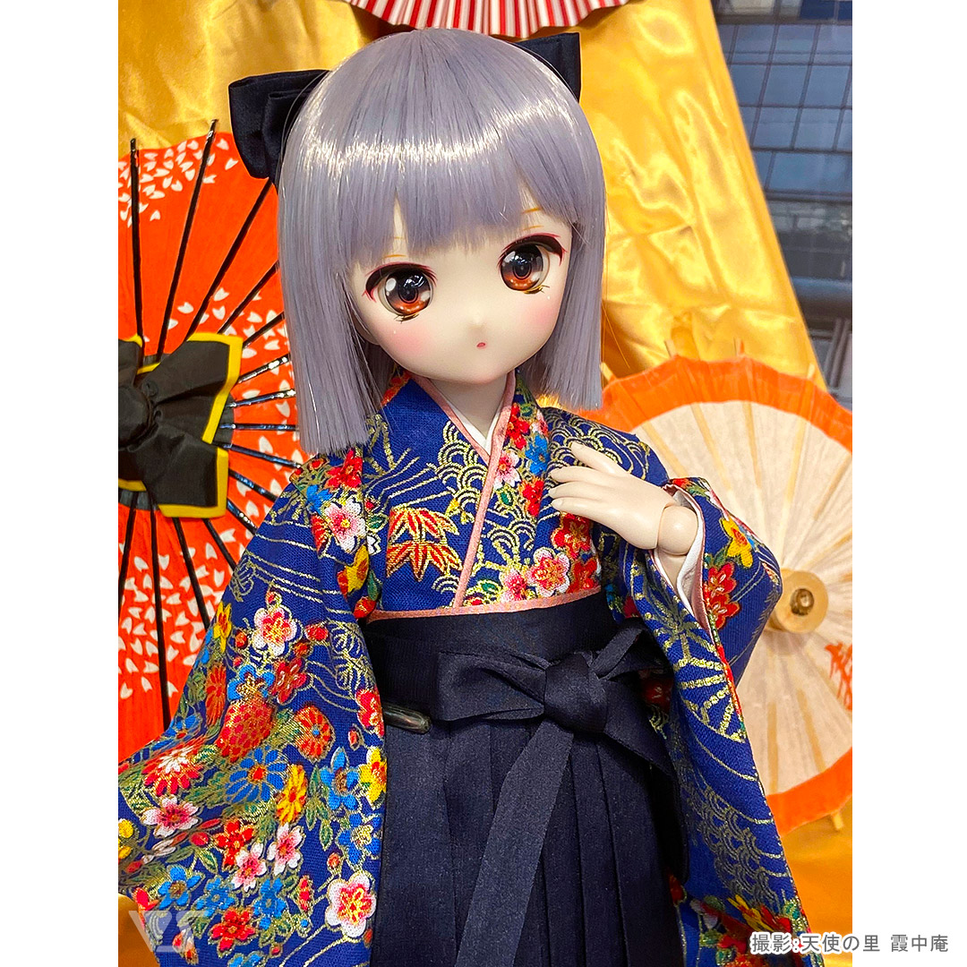 はむいちな 様 ロボホン 服 淡青藤色&山葵色 きもの 仙台平袴風 羽織