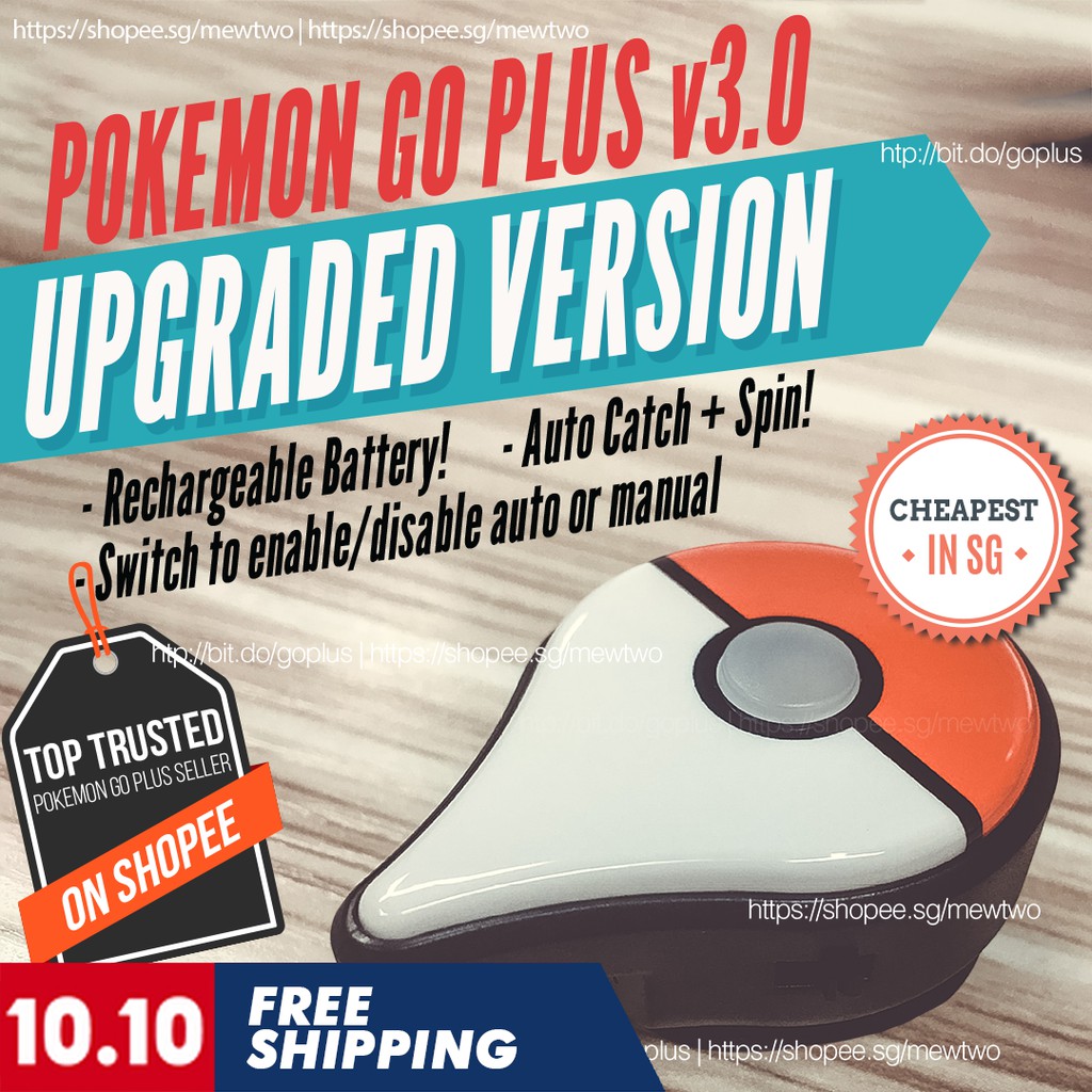 ⭐Pokemon Go Plus v3.0 - With Auto Catch+Spin | Shopee Singapore