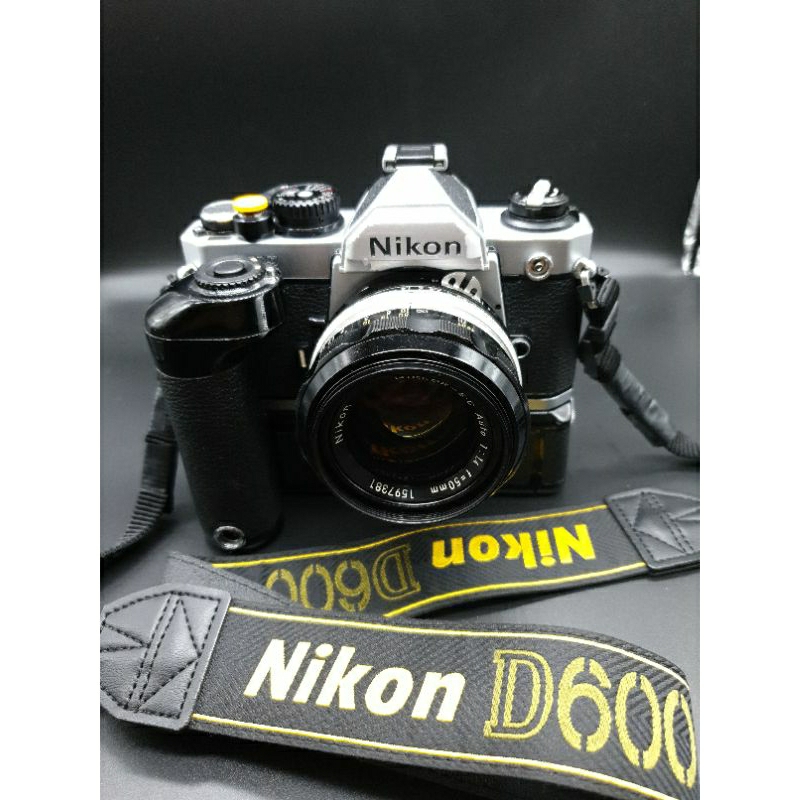 💯💥FM2銀經典機械底片相機+Nikon Ai 50mm F1.4+MD-12電動捲片連拍手握