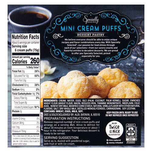 Specially Selected Mini Cream Puffs Dessert Pastries, 40 count